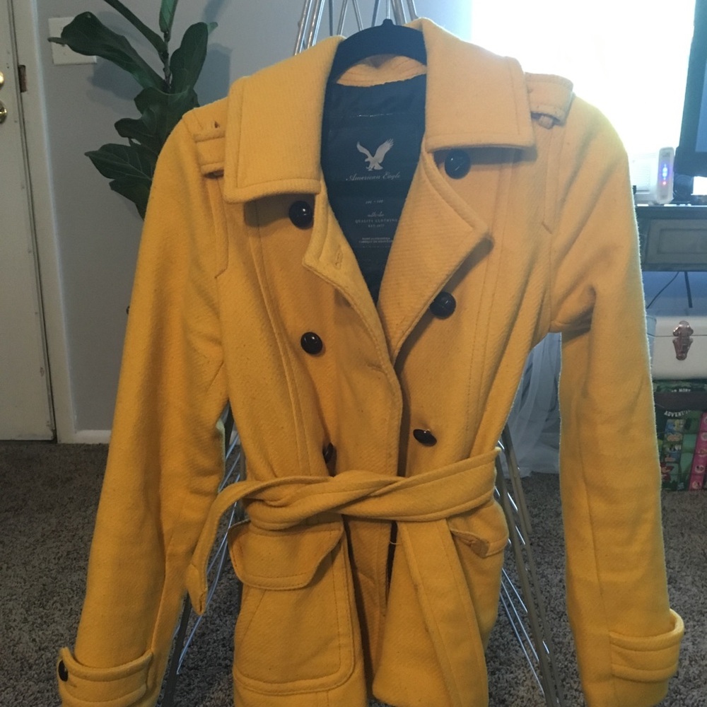Yellow wool coat